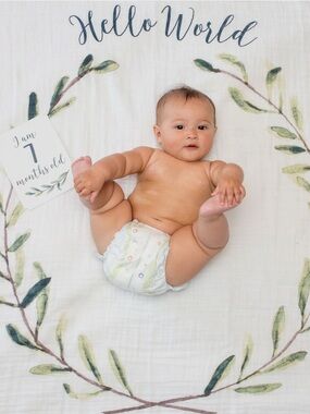 Milestone muslin swaddle with cards